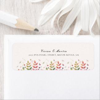 Autumn Garden With Dragonflies Wedding Address Return Address Label
