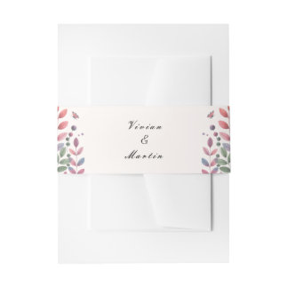Autumn Garden With Dragonflies Wedding Invitation Belly Band