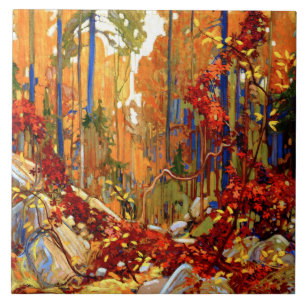Autumn Garland, fine art by Tom Thomson,  Ceramic Tile