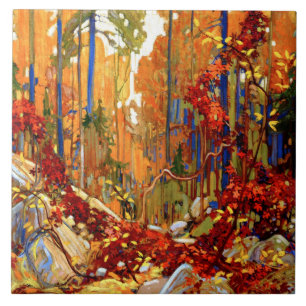 Autumn Garland fine art painting, Ceramic Tile