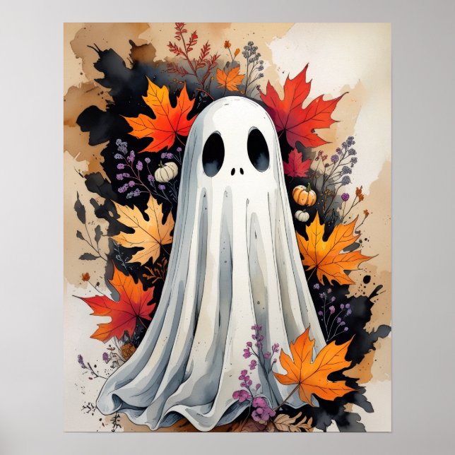 Autumn Ghost – Cosy Halloween & Fall Poster (Front)