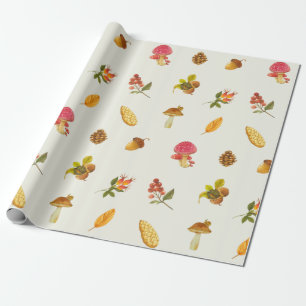 Autumn Gifts of Nature and Forest Composition Wrapping Paper