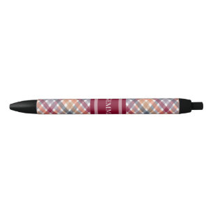Autumn Gingham Black Ink Pen