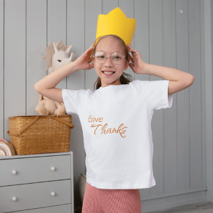 Autumn Gingham Give Thanks Kid's T-Shirt