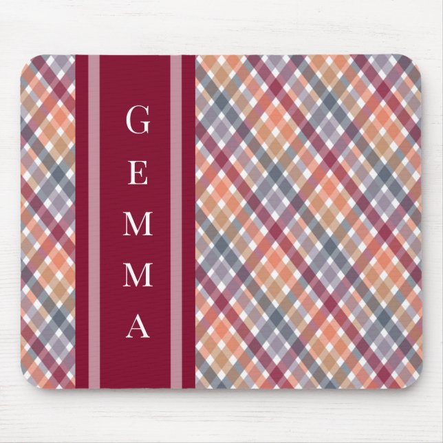 Autumn Gingham Mouse Pad (Front)