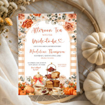 Autumn Gingham Pumpkin Tea Party Bridal Shower