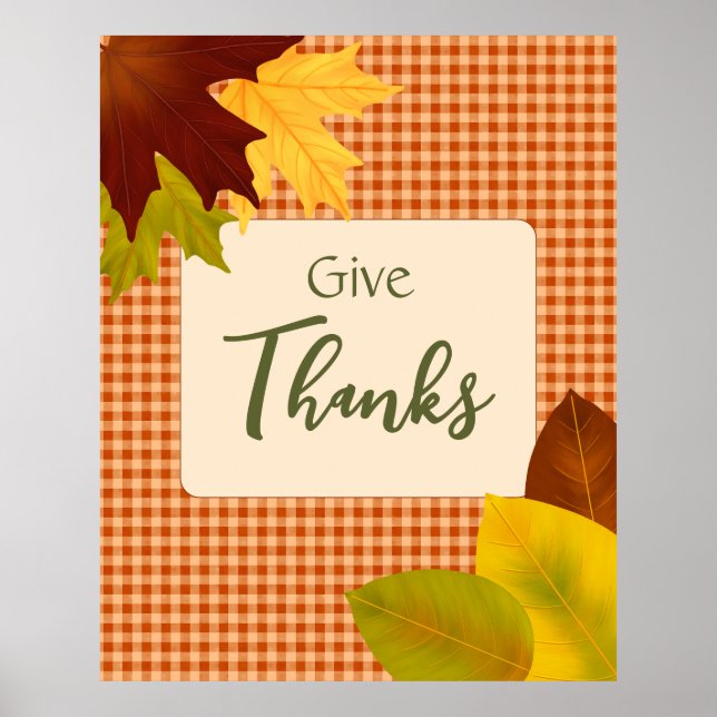 Autumn Gingham Thanksgiving Poster (Front)