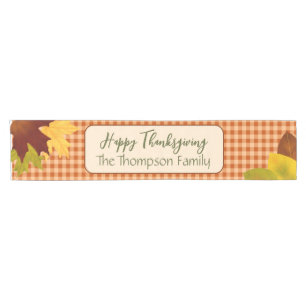 Autumn Gingham Thanksgiving Table Runner