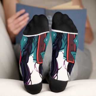 Autumn Girl Art Socks – Cosy Fall Aesthetic Gift