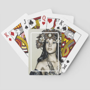 Autumn Girl Playing Cards