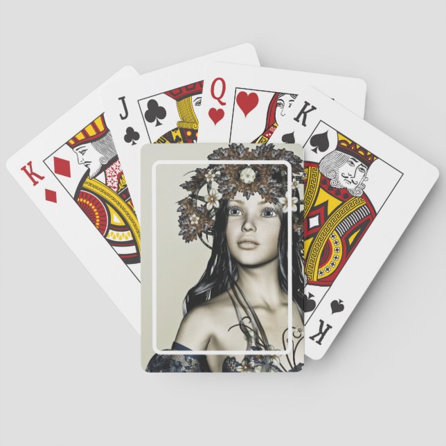 Autumn Girl Playing Cards (Back)