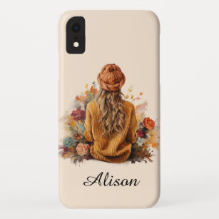 Autumn girl with knitted sweater Case-Mate iPhone case