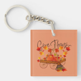 Autumn Give Thanks Key Ring