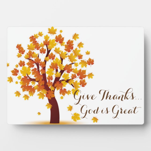Autumn Give Thanks Plaque (Front)