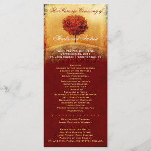 Autumn Glory Red Tree Wedding Program