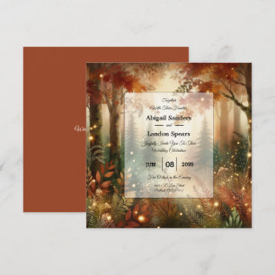 Autumn Glow in the Enchanted Forest Wedding Invitation