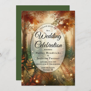 Autumn Glow in the Enchanted Forest Wedding Invitation
