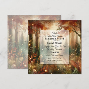 Autumn Glow in the Enchanted Forest Wedding Invitation