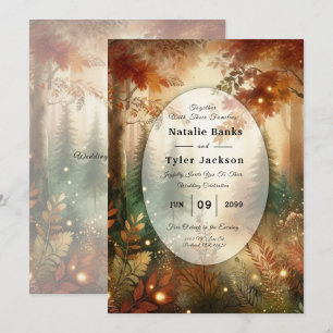 Autumn Glow in the Enchanted Forest Wedding Invitation
