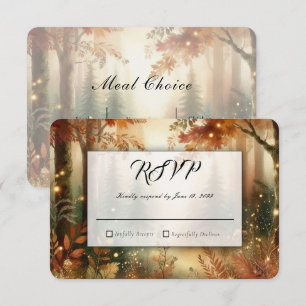 Autumn Glow in the Enchanted Forest Wedding RSVP Card