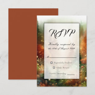Autumn Glow in the Enchanted Forest Wedding RSVP Card