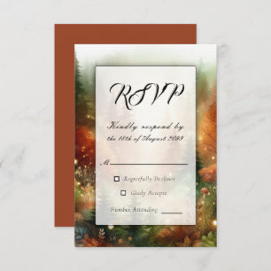 Autumn Glow in the Enchanted Forest Wedding RSVP Card
