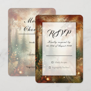 Autumn Glow in the Enchanted Forest Wedding RSVP Card