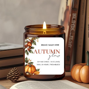 Autumn Glow Pumpkin & Leaves   Cozy Fall  Square Sticker