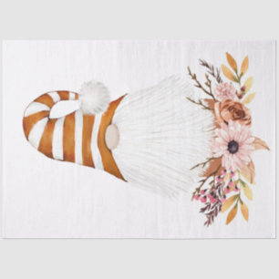 Autumn Gnome and Floral Decoupage  Tissue Paper