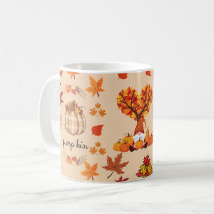 Autumn Gnome Pumpkin Fall Art Print Coffee Mug