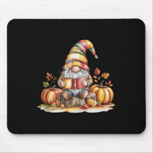 Autumn Gnome Reading Book With Pumpkins Fall Tank  Mouse Pad
