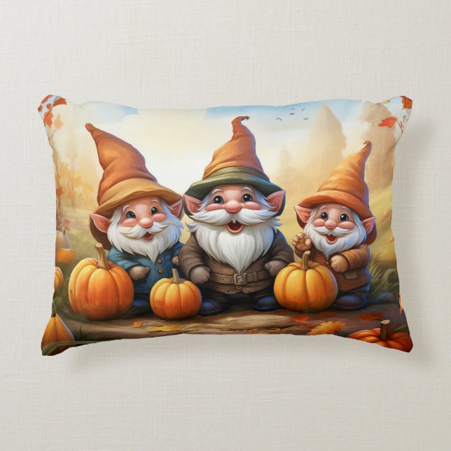 Autumn Gnome Throw Decorative Cushion (Front)