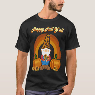 Autumn Gnomes Dwarf Spring Fall Leopard Print Pump T-Shirt