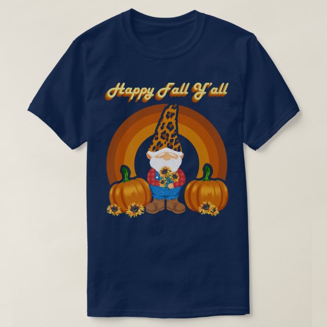Autumn Gnomes Dwarf Spring Fall Leopard Print Pump T-Shirt (Design Front)