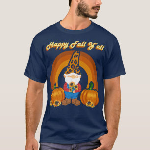 Autumn Gnomes Dwarf Spring Fall Leopard Print Pump T-Shirt