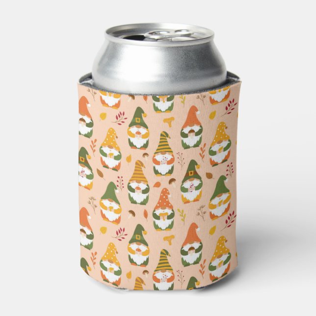 Autumn Gnomes in the Forest Pattern Can Cooler (Can Front)
