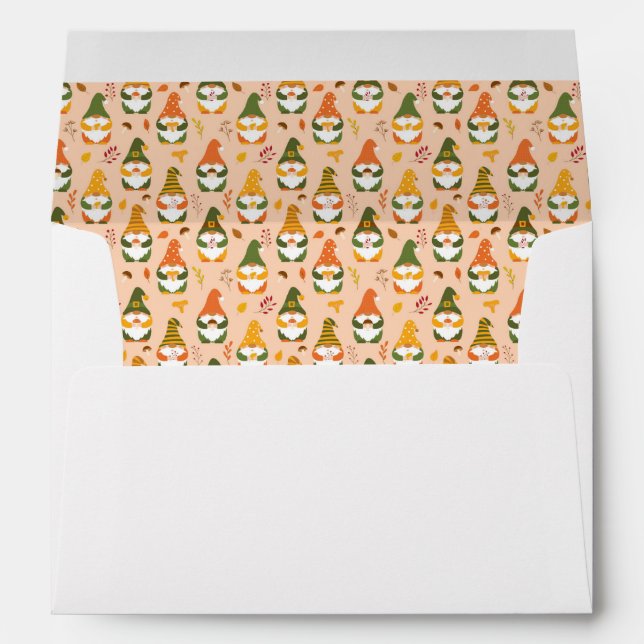 Autumn Gnomes in the Forest Pattern Envelope (Back (Bottom))