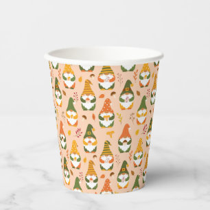 Autumn Gnomes in the Forest Pattern Paper Cups