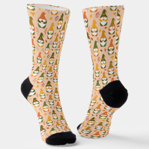 Autumn Gnomes in the Forest Pattern Socks