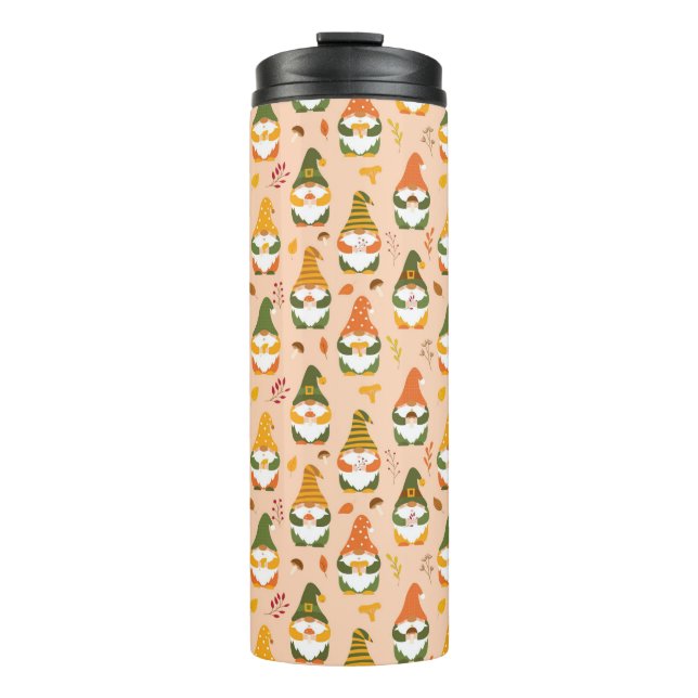 Autumn Gnomes in the Forest Pattern Thermal Tumbler (Front)