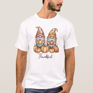 Autumn Gnomes with Pumpkins Cute Fall Thanksgiving T-Shirt