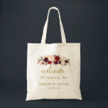 Autumn Gold Floral Wedding Destination Welcome Bag<br><div class="desc">Autumn Gold Floral Wedding Destination Welcome Bag | Marsala | Gold | Burgundy Wedding</div>