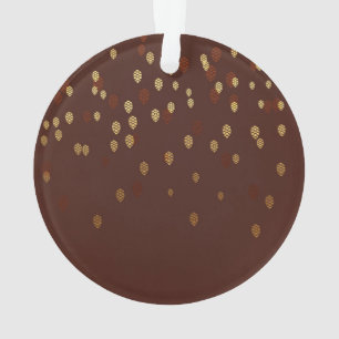 Autumn Gold Leaves/Pinecone Pattern Ornament