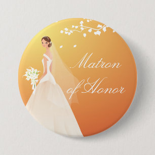 Autumn Gold Matron Honour Bridal Party Button