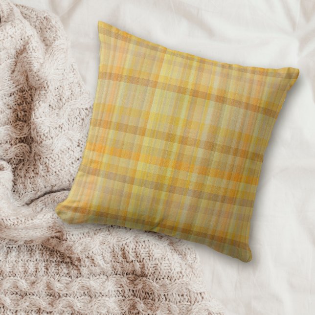 Autumn Gold Plaid Pattern Cushion (Creator Uploaded)
