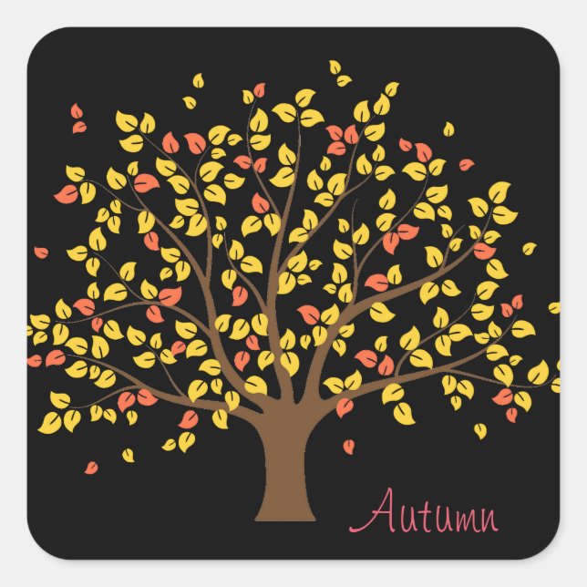 Autumn Gold Tree Sticker (Front)