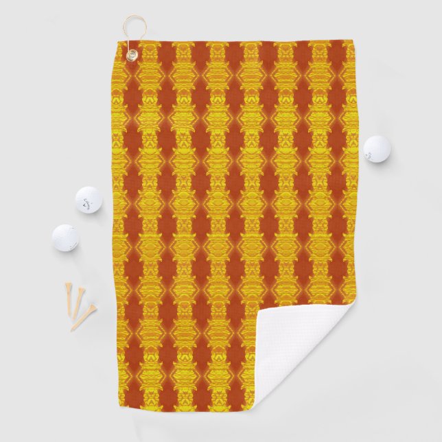 Autumn Gold Tribal Golf Towel (InSitu)