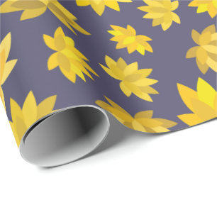 Autumn Golden Florals Seamless Thanksgiving Wrapping Paper
