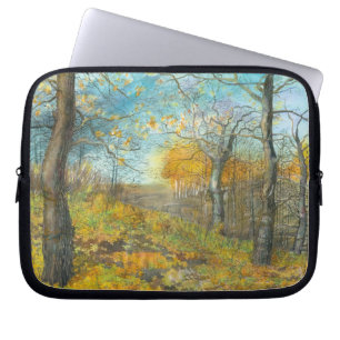 Autumn golden in an oak grove laptop sleeve
