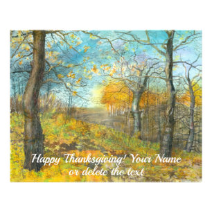 Autumn golden in an oak grove painting watercolor photo print